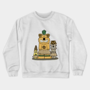 Tiki Airedale Scottish Terrier and Budgie Crewneck Sweatshirt